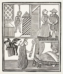 La tragedia de Bateman, ilustración de Chap-books del Siglo XVIII de John Ashton, pub. 1882 de English School