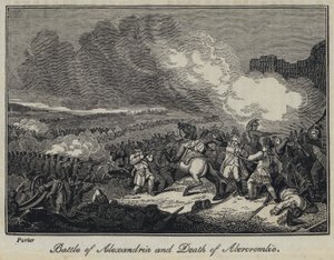 Batalla de Alejandría y Muerte de Abercrombie (grabado)