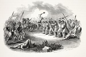 Batalla de Rhuddlan Marsh, pub. siglo XIX de English School