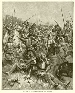 Batalla de españoles con los moros