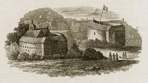 Bear Garden y Globe Theatre, Southwark, Londres, c.1600 (grabado)