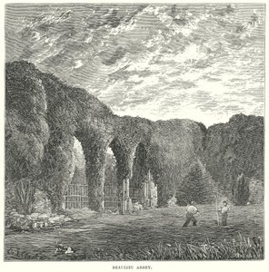 Abadía de Beaulieu (grabado) de English School