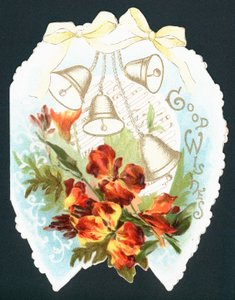 Campanas y flores en herradura, tarjeta