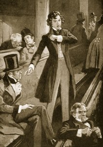 Benjamin Disraeli dando su primer discurso en la Cámara de English School