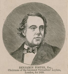 Benjamin Foster, Presidente del Asilo de Taberneros Licenciados, Londres, 1859 de English School