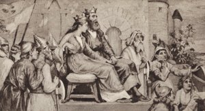 Bertha, esposa de Aethelbert, rey de Kent (lito)