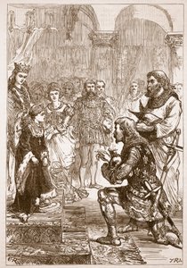 Desposorio de la Princesa Isabel con Ricardo, ilustración de Cassells Illustrated History of England de English School