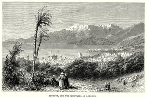 Beyrout y las montañas del Líbano (grabado)