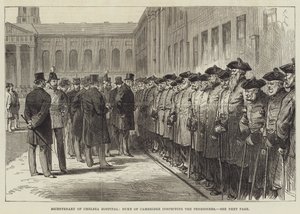 Bicentenario del Hospital de Chelsea, el Duque de Cambridge inspeccionando a los Pensionistas