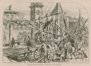 Mercado de Billingsgate, descargando pescado de English School