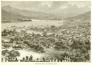 Vista aérea de Nagasaki, Japón de English School