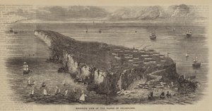 Vista aérea de la isla de Heligoland (grabado)