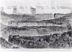 Vista aérea de las Grandes Cataratas del Zambeze (Cataratas Victoria) de Narrativa de una Expedición al Zambeze y sus Afluentes, publicado en 1865 de English School