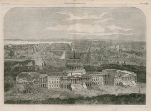 Vista aérea de la ciudad de Washington, con el Capitolio en primer plano