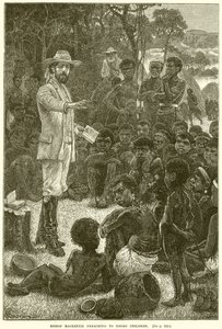El obispo Mackenzie predicando a niños negros
