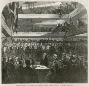 Puente de Blackfriars. Ceremonia de colocación de la primera piedra, 20 de julio de 1865 de English School