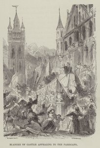Blanca de Castilla apelando a los parisinos (grabado) de English School