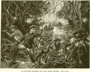Marineros despejando a los piratas del Congo de English School