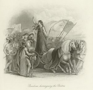 Boudica arengando a los britanos