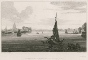 Barcos en el río Támesis en Battersea de English School