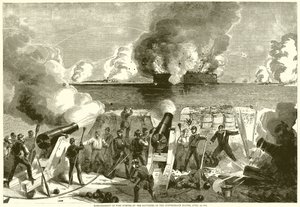 Bombardeo de Fort Sumter por las Baterías de los Estados Confederados, 13 de abril de 1861 de English School