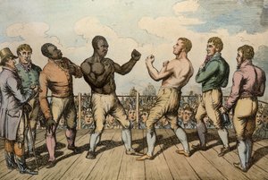 Combate de boxeo entre Cribb (1781-1848) y Molineaux (d.1818) en Thistleton Gap, Rutland, 1811 de English School