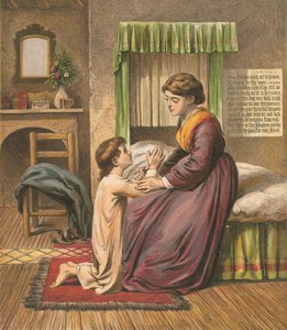 Niño rezando con su madre de English School