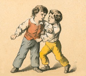 Niños peleando