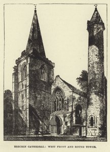 Catedral de Brechin, fachada oeste y torre redonda de English School
