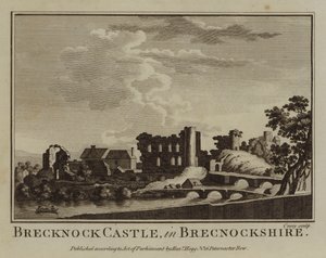 Castillo de Brecknock, en Brecknockshire (grabado)