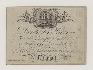 Cervecero, Dorchester Beer, tarjeta comercial