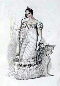Vestido de novia, lámina de moda de Ackermann