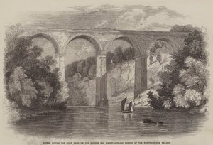 Puente sobre el río Wear en la rama Durham y Bishop-Auckland del Ferrocarril del Noreste de English School