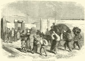 Traer verduras de los suburbios, octubre de 1870 de English School