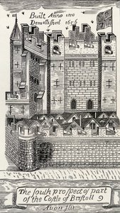 Castillo de Bristol, después del mapa de James Millerd de Bristol de 1673, de 