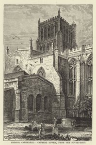 Catedral de Bristol, torre central, desde el sureste de English School
