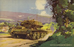Tanque británico Covenanter Mark V, Segunda Guerra Mundial (litografia en color)