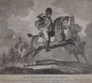 Soldados británicos del 22º de Dragones Ligeros de Lord Sheffield de English School