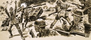 Las tropas británicas atacan la posición mantenida por el Afrika Korps de Rommel