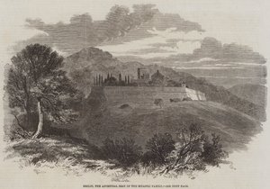 Brolio, la sede ancestral de la familia Ricasoli (grabado) de English School