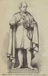 Estatua de bronce de Thomas Moore en Dublín (grabado) de English School