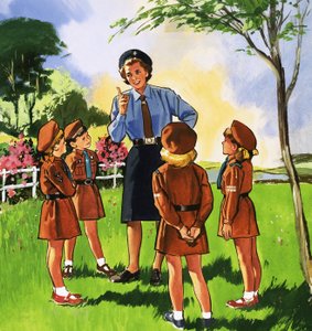Lechuza marrón y su grupo de brownies de English School