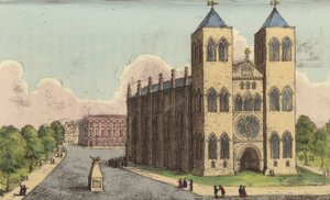 Catedral de Brunswick, Alemania, lugar de descanso final de la reina Carolina, esposa separada del rey Jorge IV (grabado en color) de English School