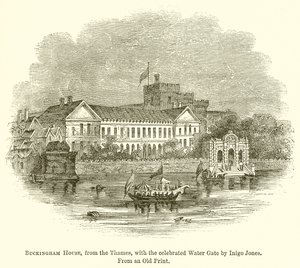Casa de Buckingham, desde el Támesis, con la famosa puerta de agua de Inigo Jones