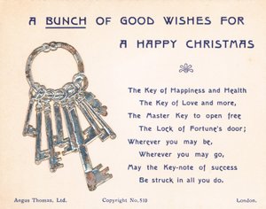 Manojo de llaves, Tarjeta de Navidad