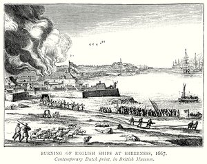 Quema de barcos ingleses y en Sheerness