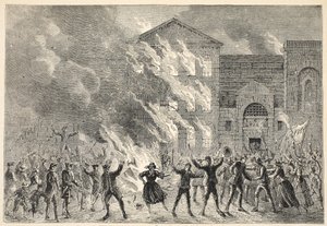 Quema de Newgate, de una impresión contemporánea