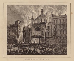 Quema del Teatro del Ring, Viena (grabado)