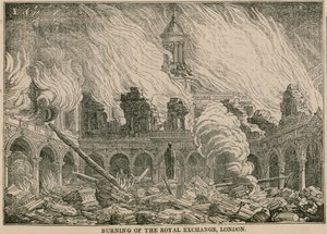 Incendio del Royal Exchange, Londres, la noche del 10 de enero de 1838 de English School