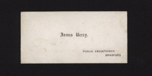 Tarjeta de visita de James Berry, verdugo público de English School